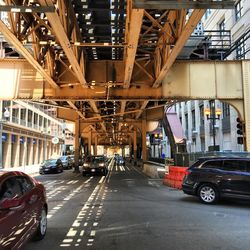 Cars on road in city