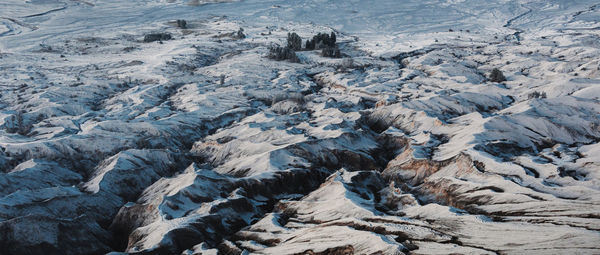 Full frame shot of snow covered land