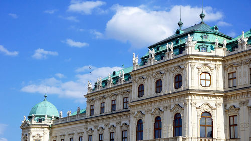 Top building of belvedere palace in vienna, austria