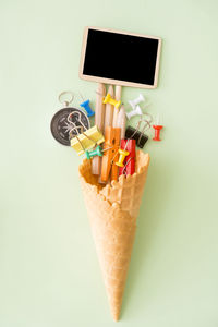 Close-up of ice cream against white background