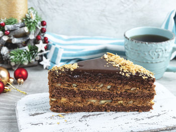 Close-up of cake on table