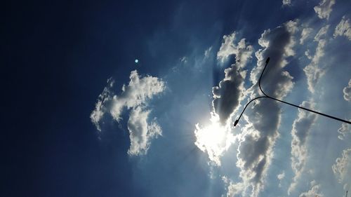 Low angle view of cloudy sky