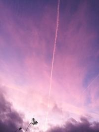 Low angle view of airplane flying in sky