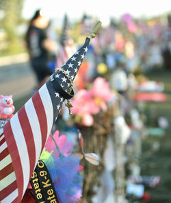 Close-up of american flag