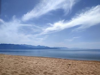 Scenic view of beach against sky