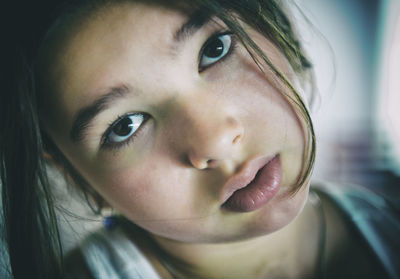 Close-up of portrait of girl