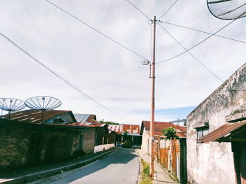 Road amidst buildings against sky in city