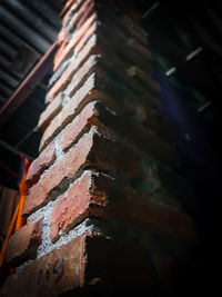 Low angle view of stone wall