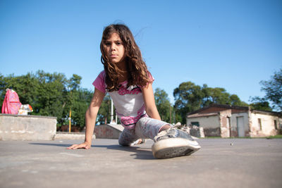 Girl dancing in the street