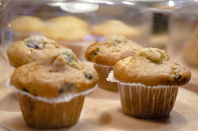 Close-up of cupcakes on table