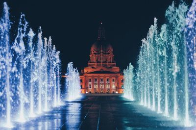 View of historical building at night