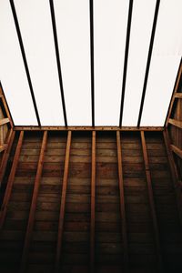 Low angle view of roof against sky