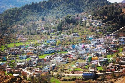 High angle view of townscape