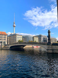 Bridge over river in city