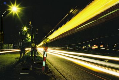 Blurred motion of light trails at night