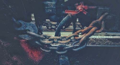 Close-up of rusty chain