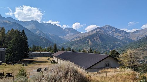 Scenic view of mountains against sky