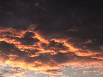 Low angle view of sky during sunset