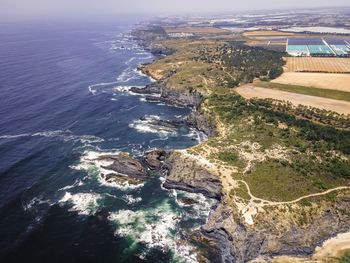 High angle view of sea