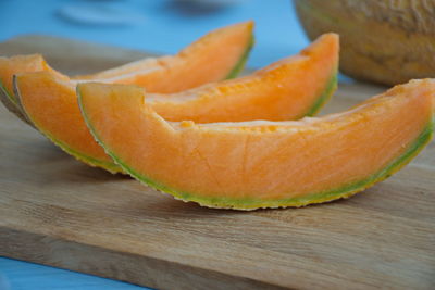 Close-up of orange on table