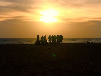 Scenic view of sea at sunset