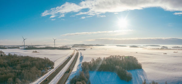 Panoramic view of road against sky