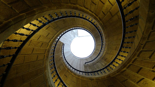 Low angle view of spiral stairs