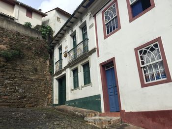 Low angle view of old residential building