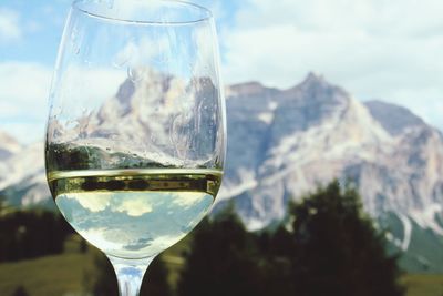 Close-up of drink against the sky