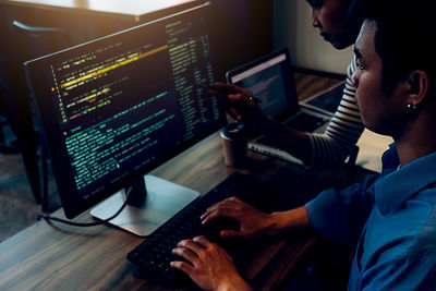 Man working on laptop