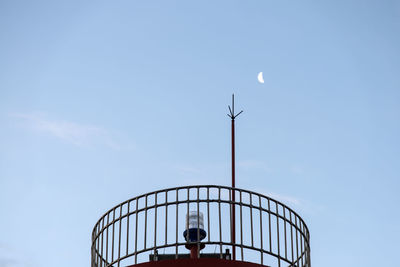 High section of lighthouse against sky