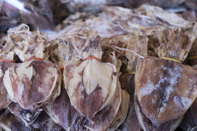 Close-up of dried for sale in market