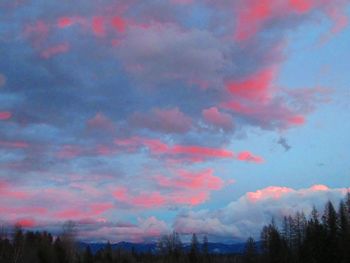 Scenic view of cloudy sky at sunset