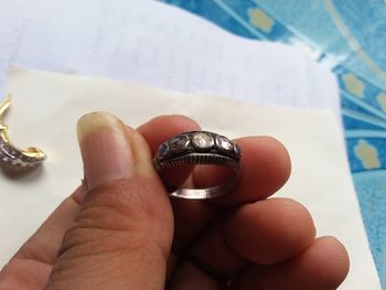 Close-up of person holding hands