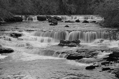 Scenic view of waterfall