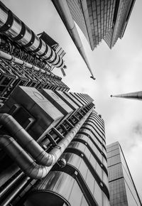 Low angle view of modern buildings against sky