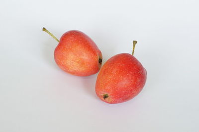 Close-up of apple against white background