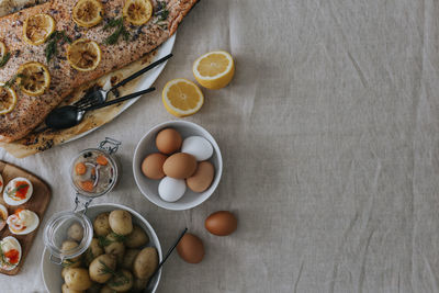 Table set for easter meal