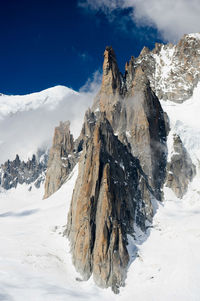 Snow covered mountain against sky