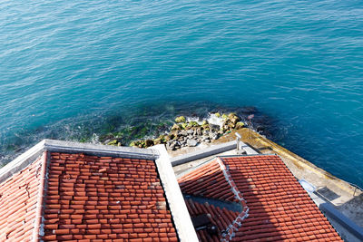 High angle view of sea