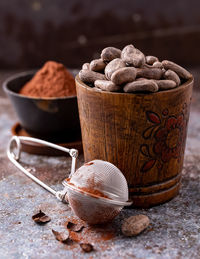 Close-up of food in bowl on table