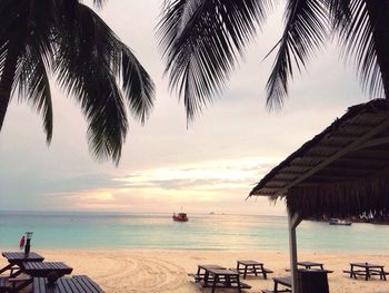 Scenic view of beach against sky