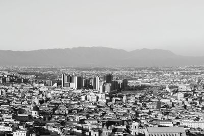 High angle view of cityscape against sky