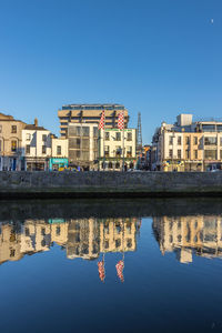 Reflection of buildings in water