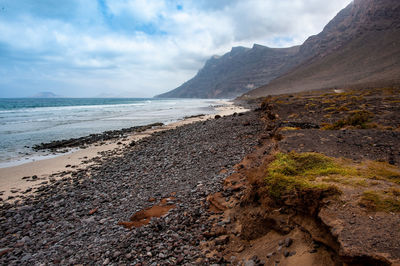 Scenic view of beach against sky