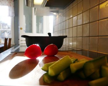 Fruits in plate at home