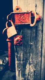 Close-up of rusty wooden door