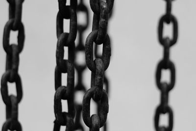 Close-up of chain hanging outdoors