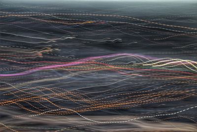 Close-up of light trails on sky