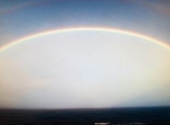 Scenic view of rainbow against clear sky